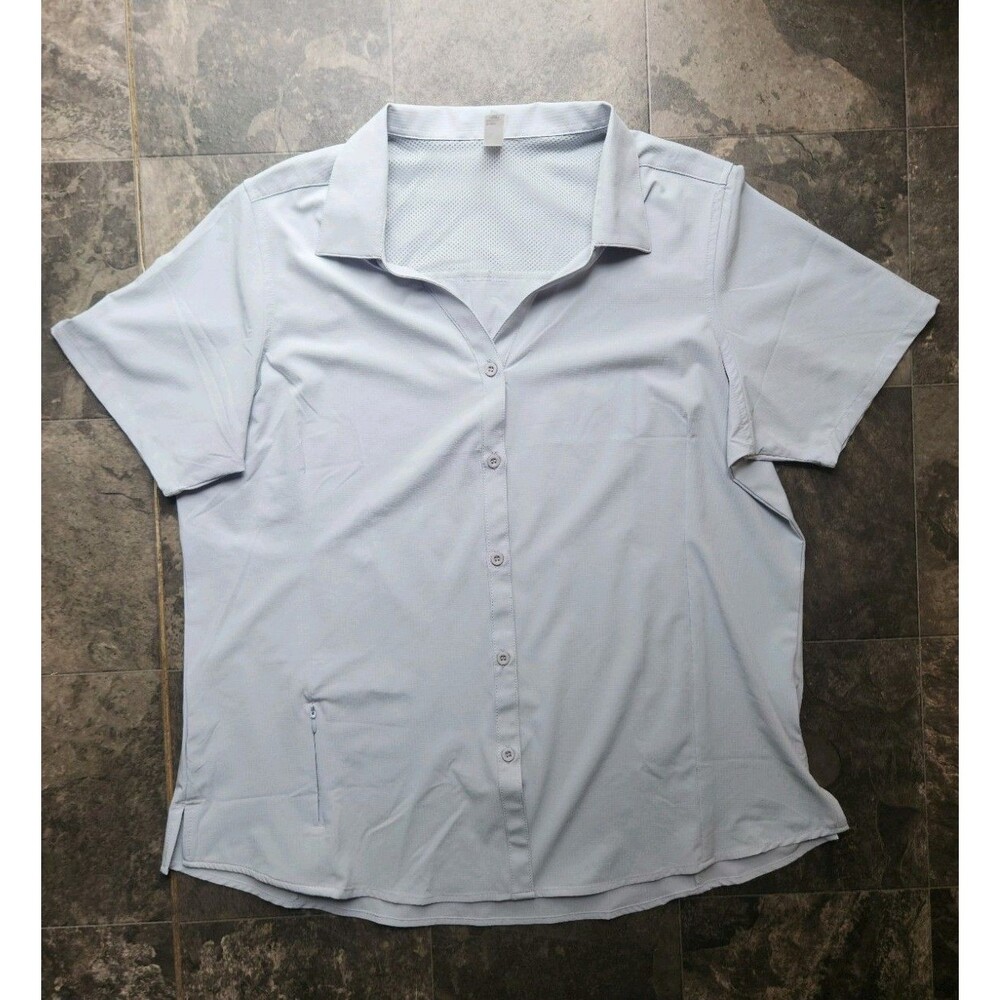 Core 365 Ladies Button Down Shirt Short Sleeve Large Hidden Pocket Breathable